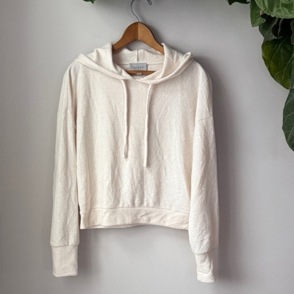 Gypsy Cloud Tops - Gypsy Cloud Cozy Cream Hoodie with Drawstring